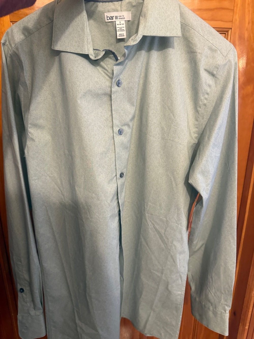 Bar III Pale Green Long-Sleeve Dress Shirt